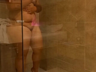 Ginormous stepmother milks In The douche