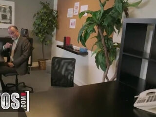 Slim Curly Ebony Beauty Cecilia Lion Entices Her Dad's Employee Into Wild Office Sex
