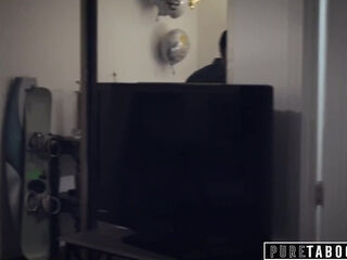 Blonde stepmom exlores her own stepson's hard dick for the first time