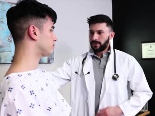 Stunning doctor looking at the most stunning pecker