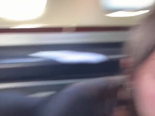 Hot bimbo slut teases my cock with her hands and mouth and rides my cock in a private jet