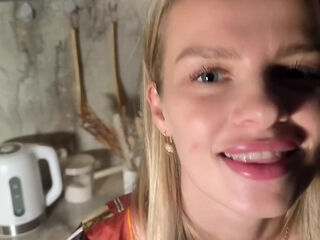 With the neighbour coming down, the blonde wife gets a chance to have some sex