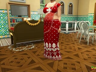 Indian Saree Aunty Lakshmi got invited to a palace by her acquaintance and boinked - WickedWhims