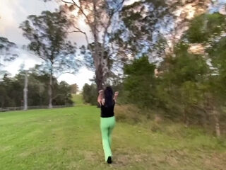 Girl takes a nice walk in the nature before getting fucked silly