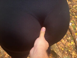 Teen with a fat as had sex with him and got covered in cum - in public POV