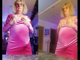 Tslillysophie in steaming pinkish sundress showcases Her phat baps