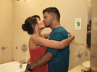 The boy caught the girl in the bathroom and fucked her