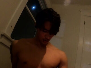 Molten muscled tanned queer grizzly taking a shower