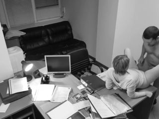 Allurement of office assistant caught on covert security webcam
