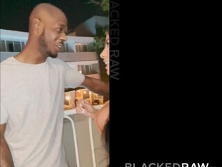 Busty Morgan mounts his black cock after blowing him