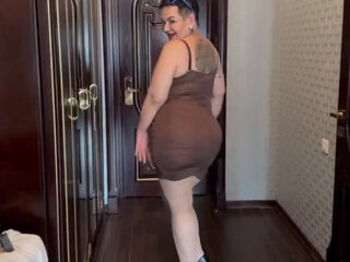 Short haired BBW MILF worhips my cock with her mouth and then bends over and takes my cock doggystyle