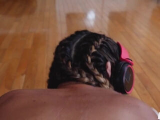 Fit hottie Aubrey was laying on the couch naked, when he slid his cock in, from behind