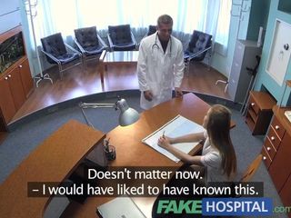FakeHospital hot sex with medic and nurse in patient waiting room