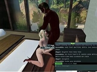 A blonde with a big black cock