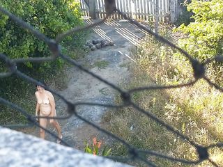 My wifey ambling entirely nude outdoor