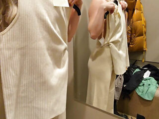 Outfits Changing, Public Fitting Room, Pussy Teasing