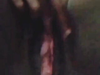 Orgasm cum of black mama cougar,she enjoyed video call fuck