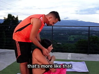 Yoga lesson ends with a MILF fucked by her instructor - Tommy Miller