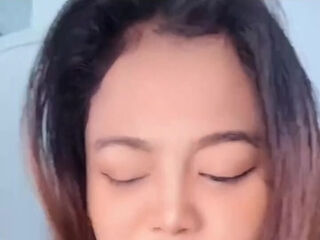 Indonesian busty babe solo masturbation with vibrator