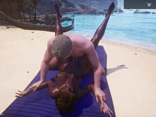 Wild Life - Big Ass Big Tit Curvy Black MILF (Indra) fucks Big White Dick (Jason) on the Beach. He loves that black pussy.