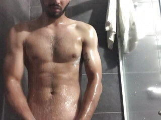 Join me while I shave my body and stroke my thick cock - Jovenpoder