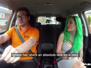 Green Haired Car Driver Pussy Fucked In Pov By Instructor